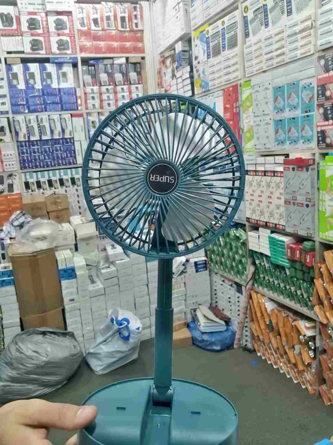 Rechargeable Portable Telescopic Folding Table Fan – 3-Speed Adjustable Desk Fan