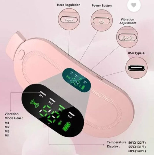 Period Pain Relief Heating Belt | Portable Cordless Heating Pad with Heat & Massage Therapy