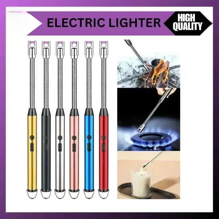 USB Rechargeable Electric Arc BBQ Lighter Windproof Flameless Plasma