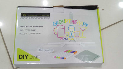 LED Light-Up Writing Board 20×30 cm Acrylic Message Pad with Stand Colorful