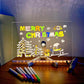 LED Light-Up Writing Board 20×30 cm Acrylic Message Pad with Stand Colorful