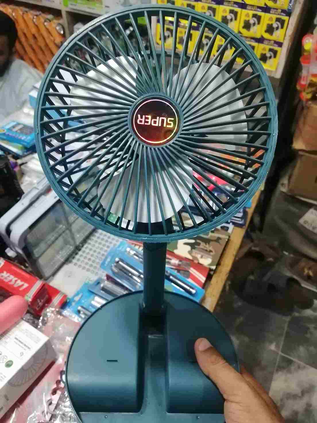 Rechargeable Portable Telescopic Folding Table Fan – 3-Speed Adjustable Desk Fan