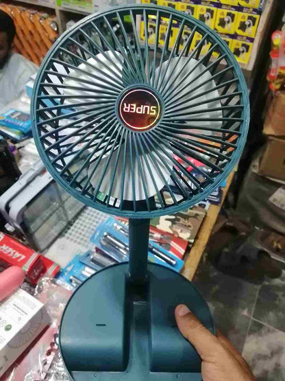 Rechargeable Portable Telescopic Folding Table Fan – 3-Speed Adjustable Desk Fan