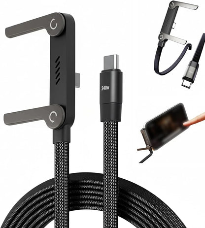 3-in-1 Type-C to Type-C Charging Cable – 240W Super Fast Charging