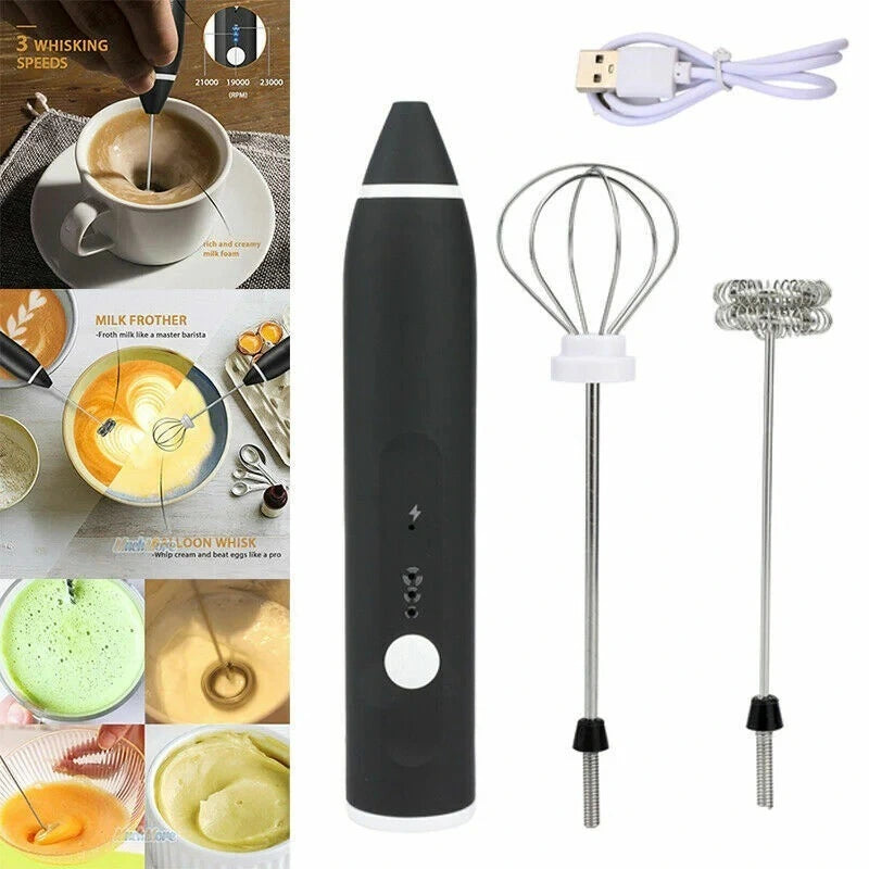 2-in-1 Rechargeable Coffee Beater &amp; Electric Milk Frother