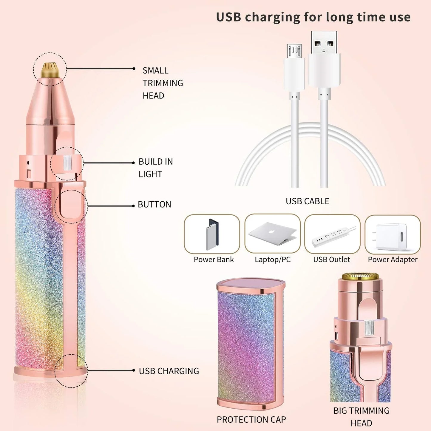 2-in-1 Flawless Eyebrow Trimmer – Painless Hair Removal for Women