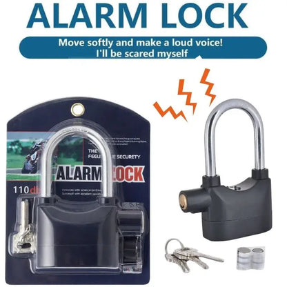 High-Security Alarm Padlock | Waterproof 110dB Anti-Theft Lock for Bike, Scooter & Door